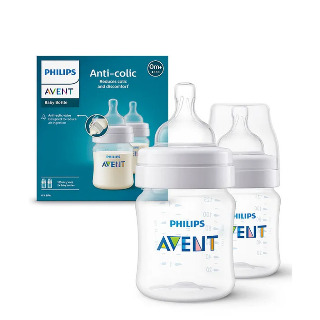 Avent Classic Anti Colic Bottle I Ideal for 0 Month+ I New Born Flow I BPA Free Pack of 2 - 125 ml