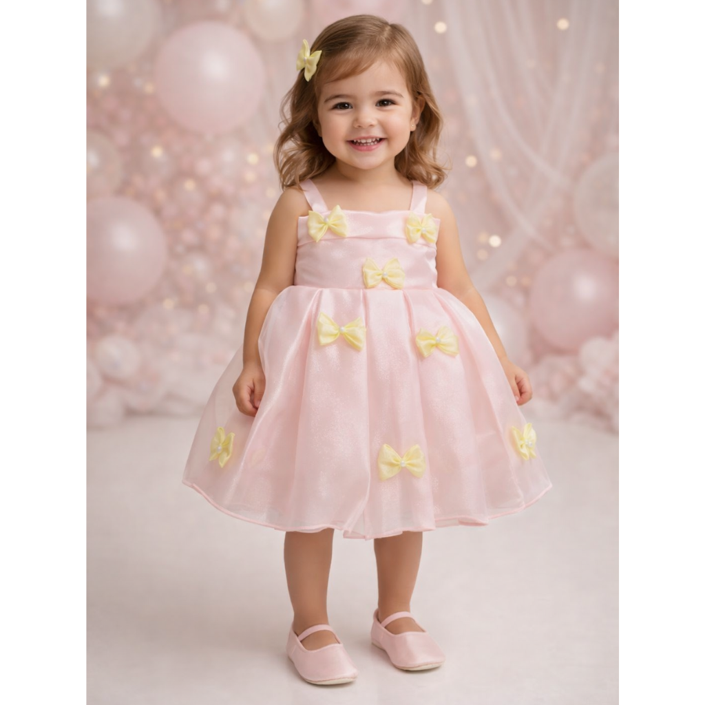 Toddler Girls’ Luxe Organza Party Collection – Elegant Occasion Gowns with Bow & Floral Accents