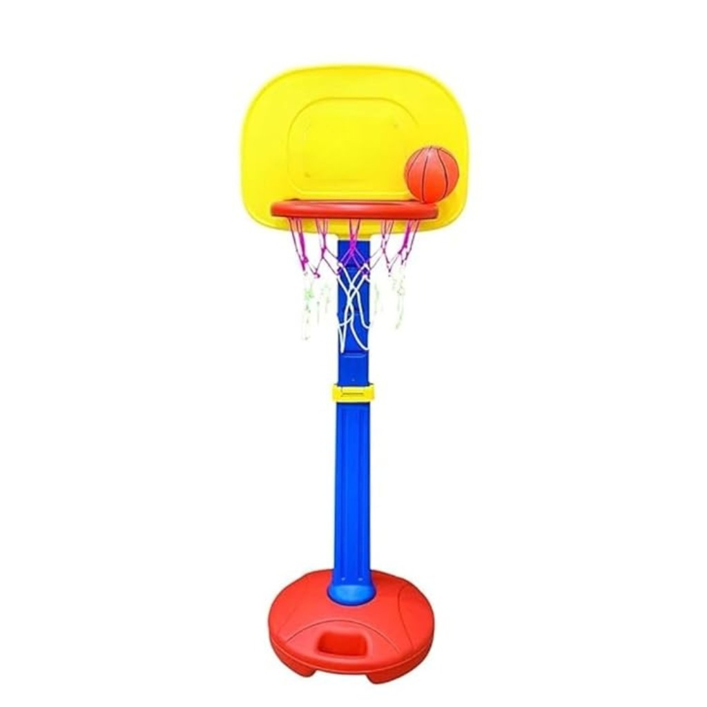 Ninos Kids Basketball Hoop Set, Height Adjustable up to 1.5 Metres, Multicolor with Red Base (Ball Not Included)