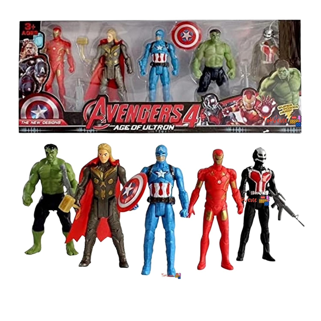 Kids Marvel Superhero Action Figure Set Pack of 5 Toy