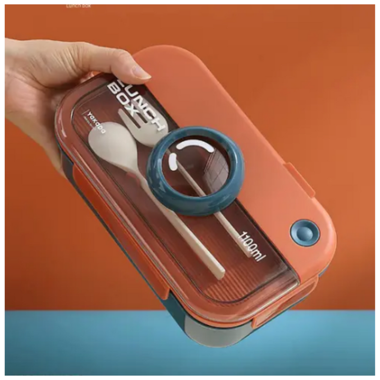 Yakada 2 Compartments Lunch Box Leak Proof Food Storage Container for Office School Daily Use