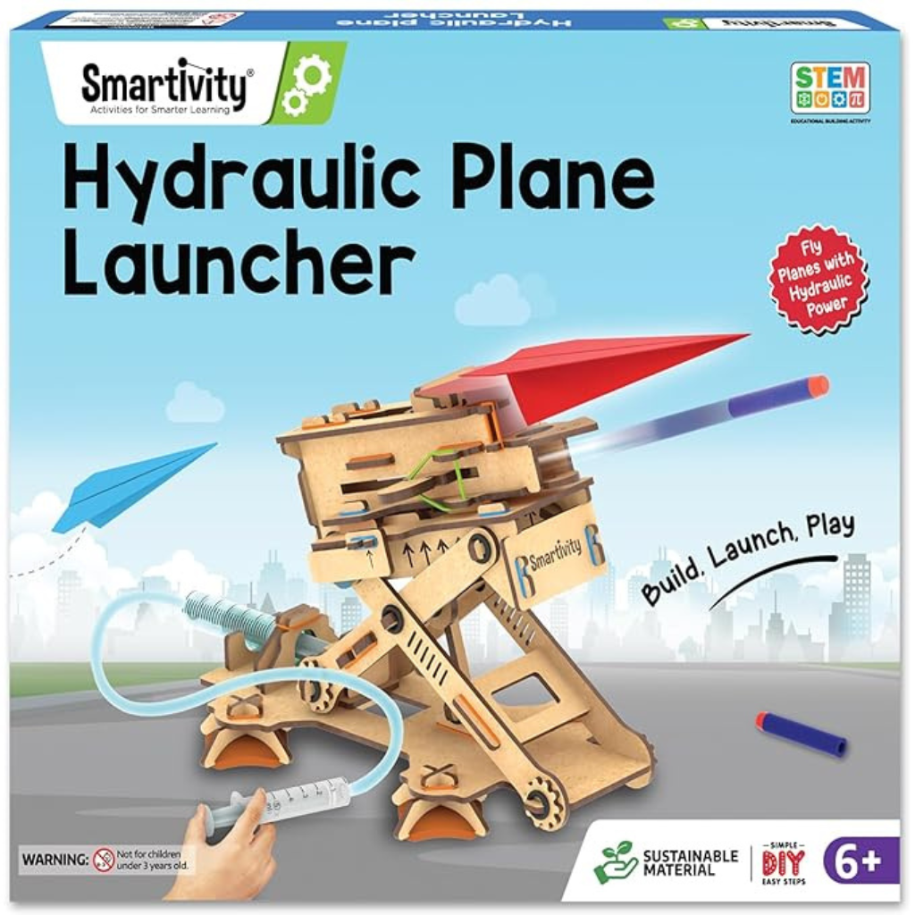 Smartivity 2-in-1 Hydraulic Aeroplane & Dart Launcher DIY Toy for Kids (6-14 Years)