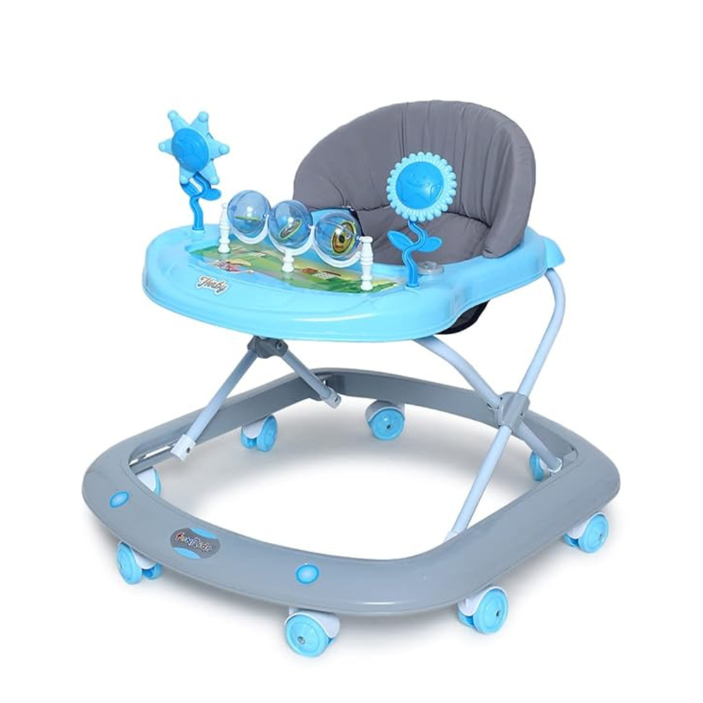 Funride Baby Walker Herby Foldable Activity Walker with Adjustable Height for Boys and Girls