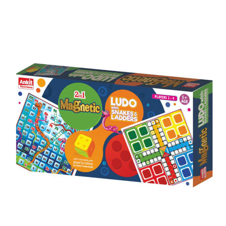 Ankit Toys 2 in 1 Magnetic Ludo with Snake & Ladder Board Game Set of 2 - Multicolor