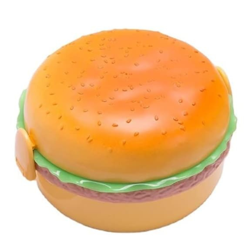 Ninos Lunch Box for Kids Burger Shape School Tiffin Box for Boys & Girls