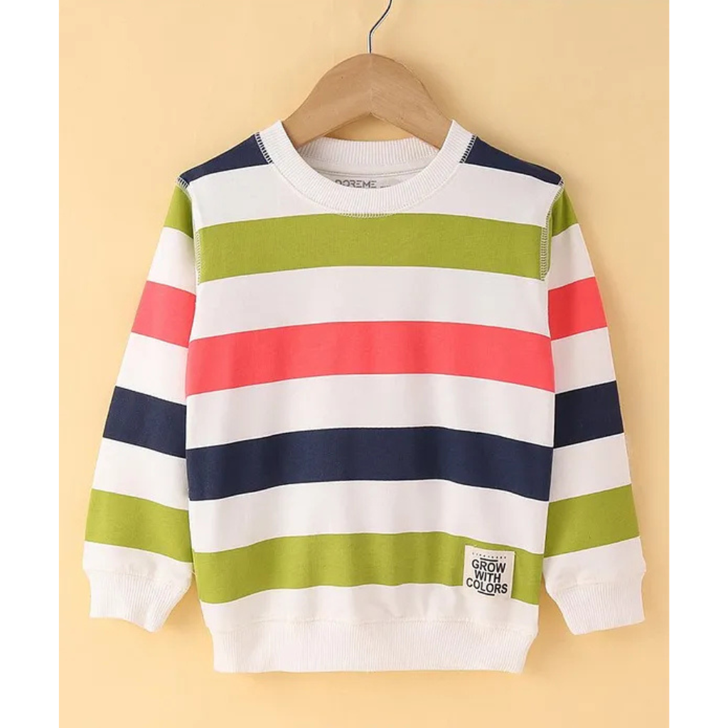 Boys Full Sleeves Fr. Terry Stripe Sweatshirt