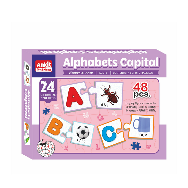 Alyna- Alphabets Capital Jigsaw Puzzle Multicolor Set of 24 Puzzles