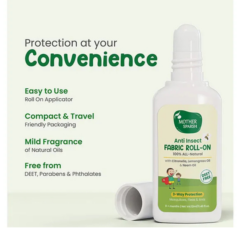 Mother Sparsh Baby Natural Mosquito Repellent Fabric Roll-on - 12 ml