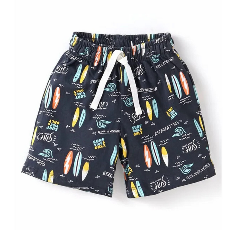 CUCUMBER Sinker Knit Half Sleeves T-Shirt & Shorts Set with Graphics Print