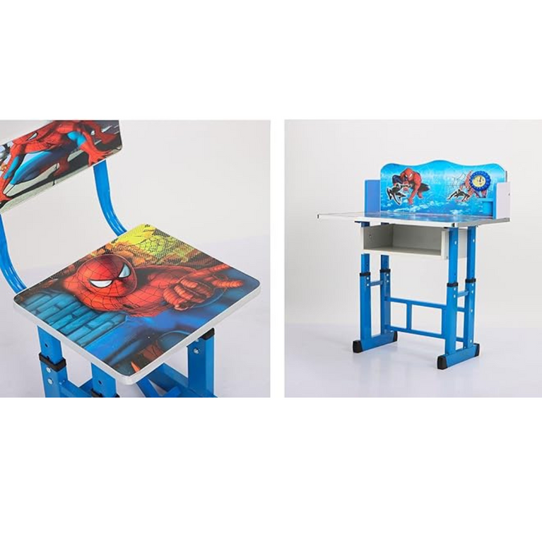 Wolf-Patented Multi-Functional Kids Study Table Chair Set with Adjustable Height-(SPIDERMAN)