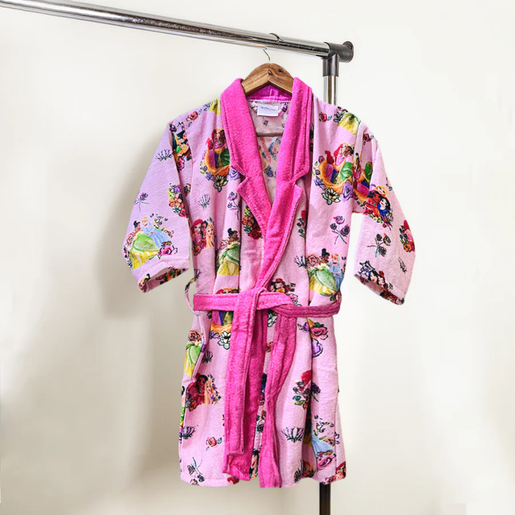 SASSOON Disney Princess Printed Cotton Bathrobe for Kids