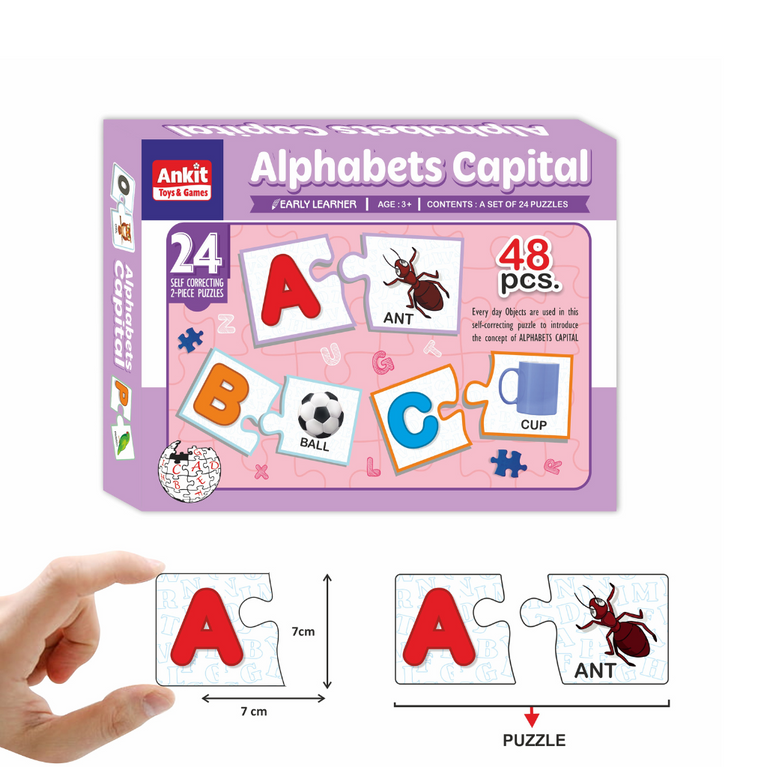 Alyna- Alphabets Capital Jigsaw Puzzle Multicolor Set of 24 Puzzles