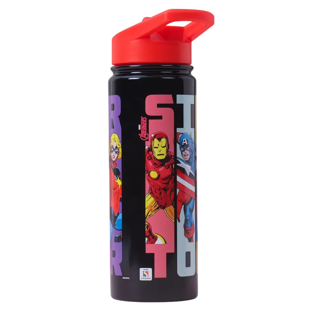 Avengers Insulated Sipper Water Bottle Black & Red - 600 ml