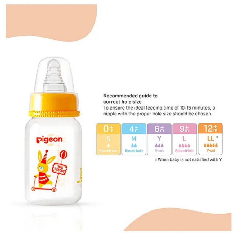 Pigeon Anti-Colic Slim Bunny Feeding Peristaltic Clear Nursing Bottle S - 120 ml