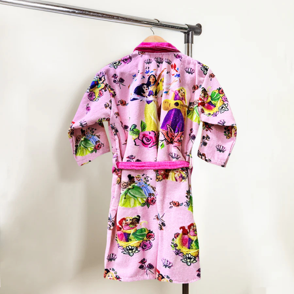 SASSOON Disney Princess Printed Cotton Bathrobe for Kids
