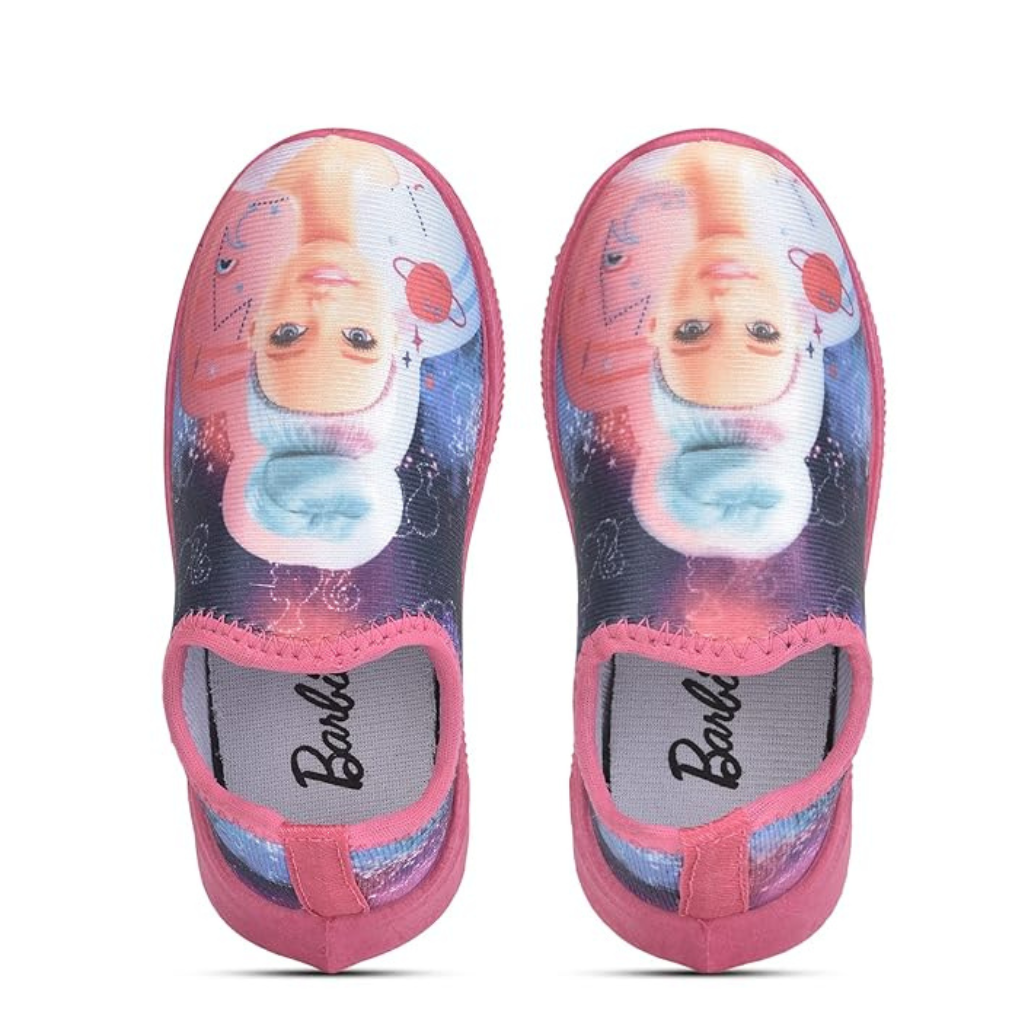 Toothless Barbie Princess Printed Lycra Casual Shoes For Kids - Pink