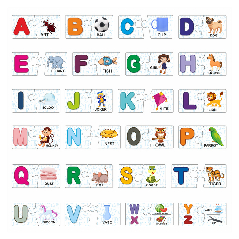 Alyna- Alphabets Capital Jigsaw Puzzle Multicolor Set of 24 Puzzles