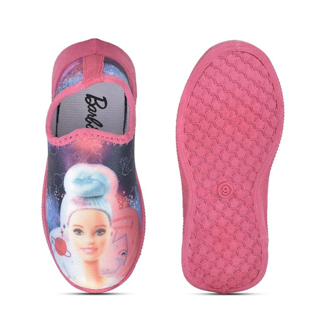 Toothless Barbie Princess Printed Lycra Casual Shoes For Kids - Pink