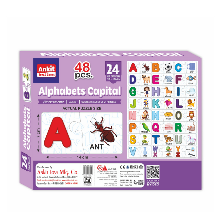Alyna- Alphabets Capital Jigsaw Puzzle Multicolor Set of 24 Puzzles