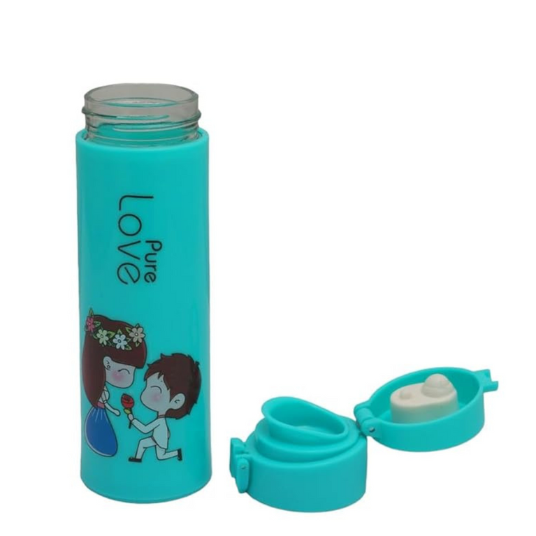 Double Wall Glass Water Bottle Kids Portable Drinking Water Bottle -500 ml