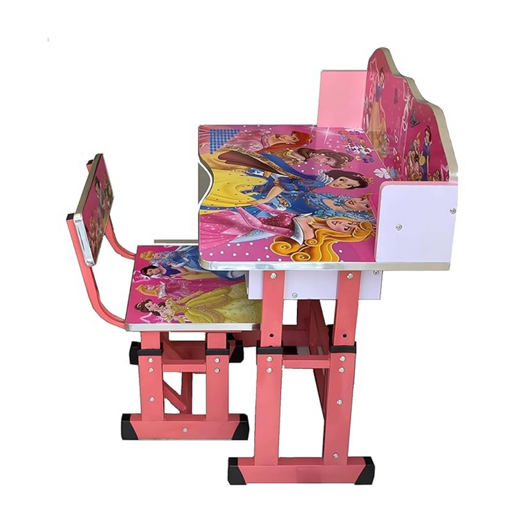 Wolf-Patented Multi-Functional Kids Study Table Chair Set with Adjustable Height-( BARBIE ) )