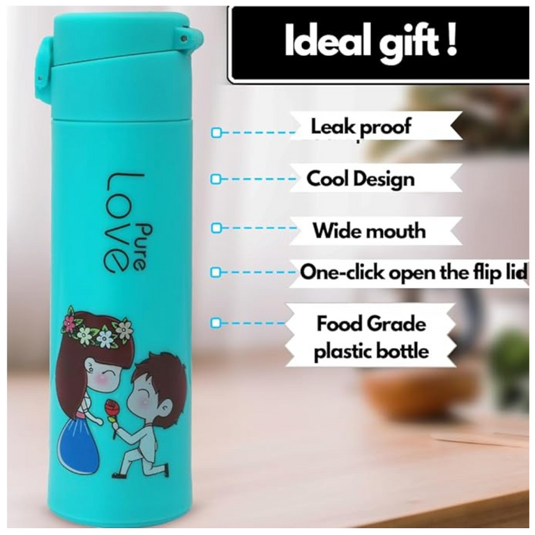 Double Wall Glass Water Bottle Kids Portable Drinking Water Bottle -500 ml