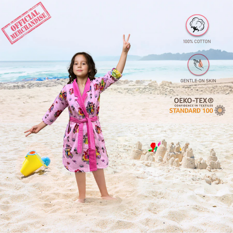 SASSOON Disney Princess Printed Cotton Bathrobe for Kids