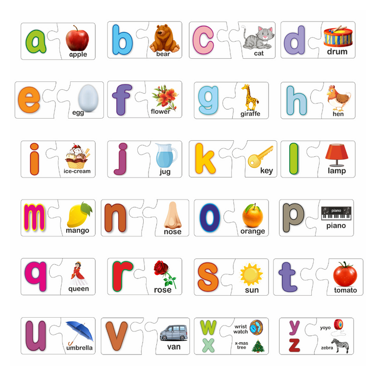 Alyna-Alphabets Small Jigsaw Puzzle Multicolor Set of 24 Puzzles