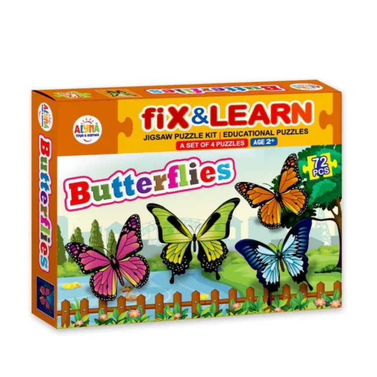 Alyna-Fix 'n' Learn Butterflies Puzzle - Mulitcolor