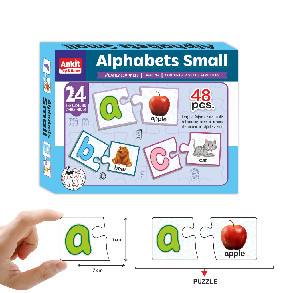 Alyna-Alphabets Small Jigsaw Puzzle Multicolor Set of 24 Puzzles