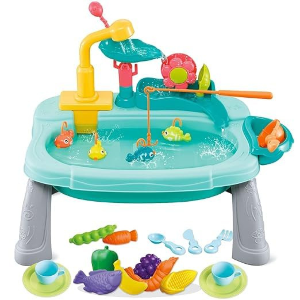Kids Water Play Table Toy with Accessories Electric Water Flow Fun Learning Activity Toy for Toddlers