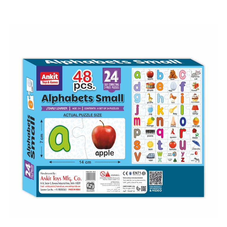 Alyna-Alphabets Small Jigsaw Puzzle Multicolor Set of 24 Puzzles