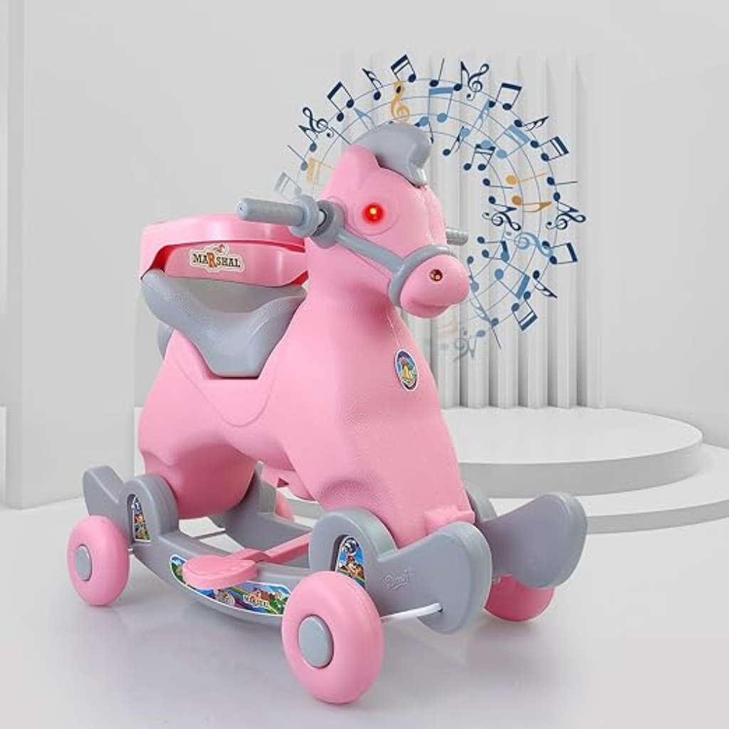 Dash Rocker Marshal 2 in 1 Ride on with Music & Backrest Support Horse Rider