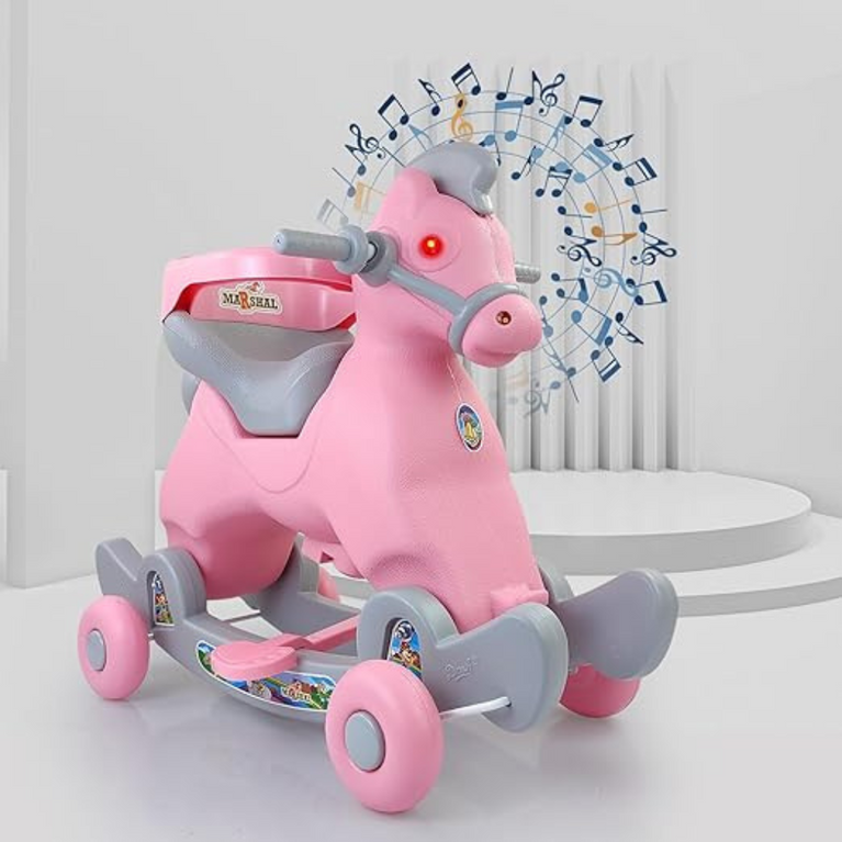 Dash Rocker Marshal 2 in 1 Ride on with Music & Backrest Support Horse Rider