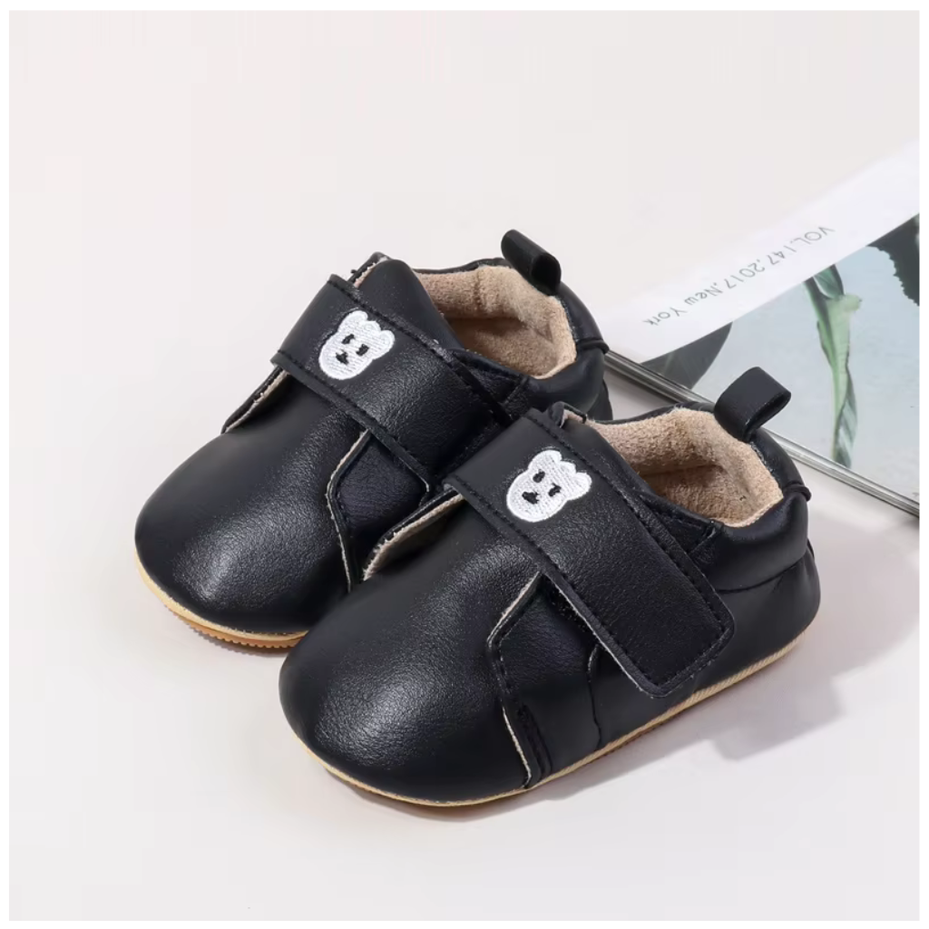 Baby Shoes for Girls and Boys, Anti-Slip Embroidery Bear Toddler Sneakers for First Walkers