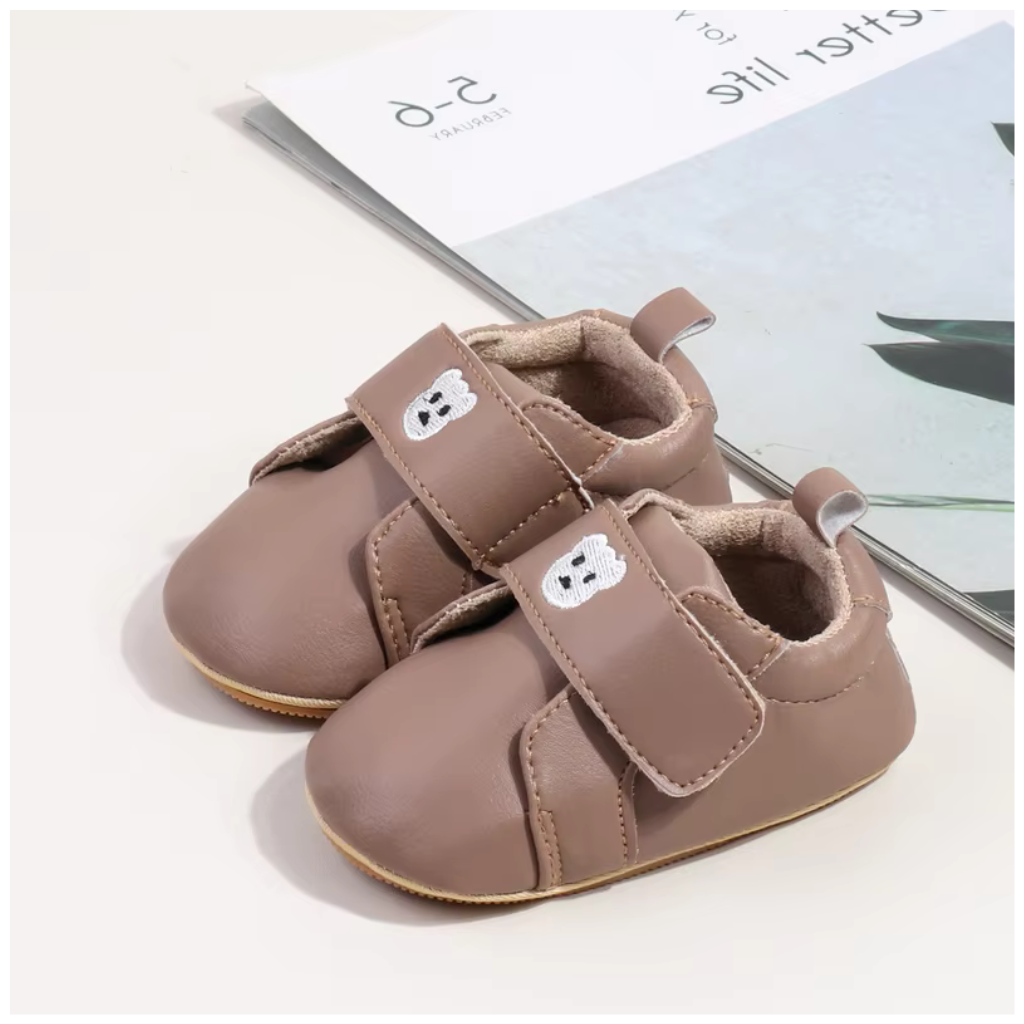 Baby Shoes for Girls and Boys, Anti-Slip Embroidery Bear Toddler Sneakers for First Walkers