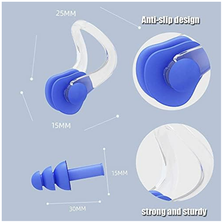 KONEX-Nose Clip and Ear Plugs for Swimming Water Protection Earbuds Nose Plug - 1 Set