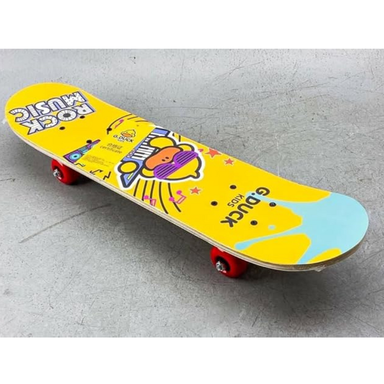 Ninos Worlds 7-Layer Maple Skateboard –Beginner Retro Longboard for Kids & Teens (Duck Rock Music)