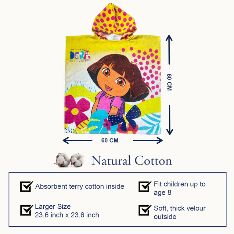 SASSOON Dora Kids Hooded Poncho in 400 GSM