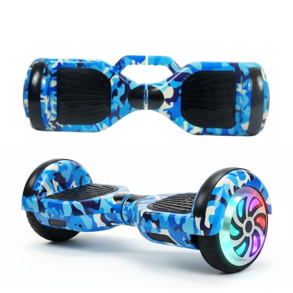 Hoverboard India- Self-Balancing Electric Scooter 6.5 Inch Hoverboard for Adults and Kids with LED Light & Carry Handle (Military Blue)