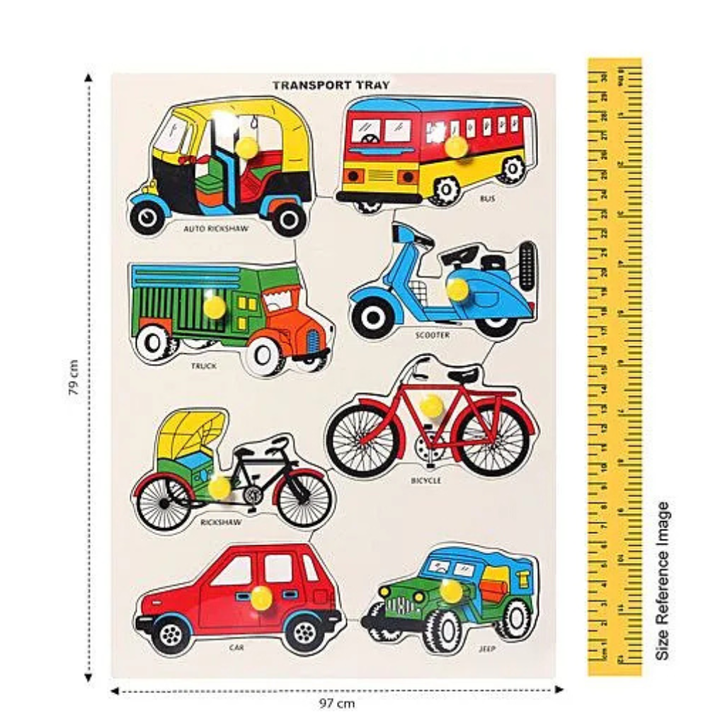 Little Genius Wooden Transport Tray knob Puzzle