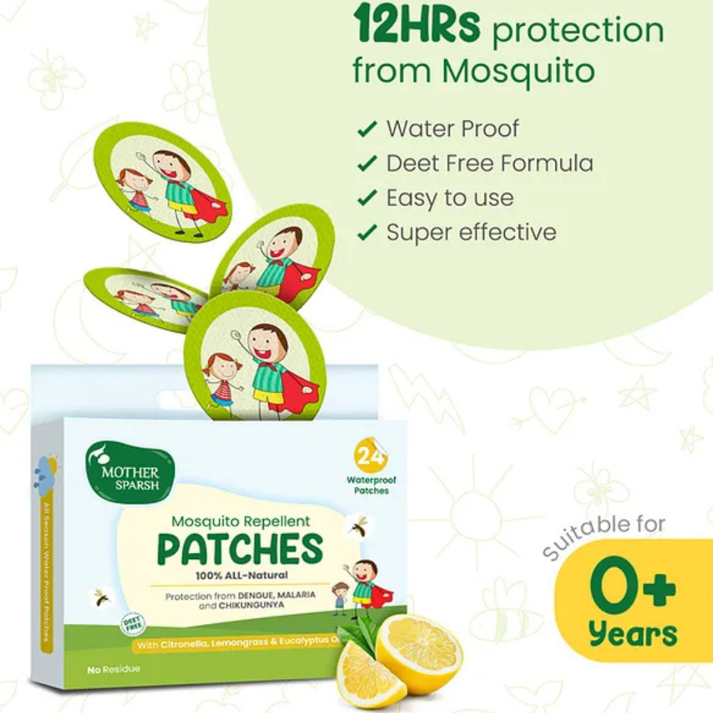 Mother Sparsh Baby Mother Sparsh 100% Natural Mosquito Repellent Patches for Babies and Children - 24 Patches
