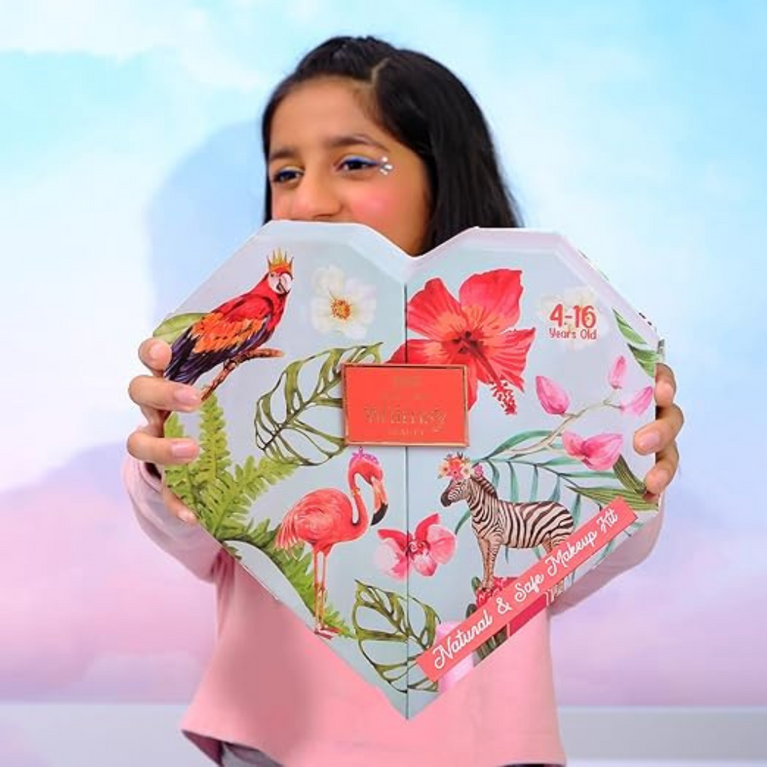 Whimsy 15-Piece Organic Makeup Kit for Kids, Preteens & Teen Girls ,Skin-Friendly Real Toy Makeup for Children