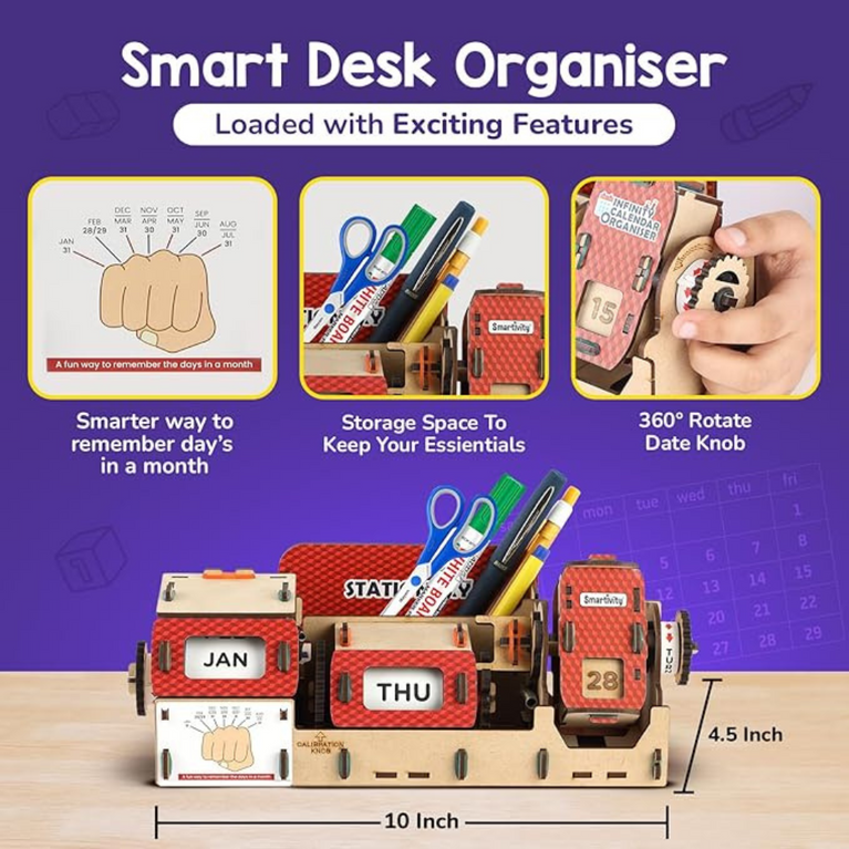 Smartivity DIY Infinity Calendar & Stationery Organizer | STEM Toy for Kids 8-14