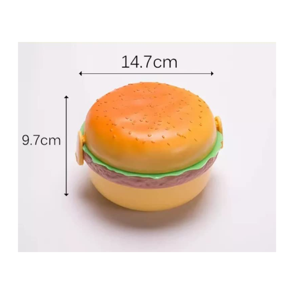 Ninos Lunch Box for Kids Burger Shape School Tiffin Box for Boys & Girls