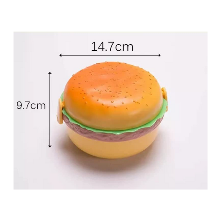 Ninos Lunch Box for Kids Burger Shape School Tiffin Box for Boys & Girls
