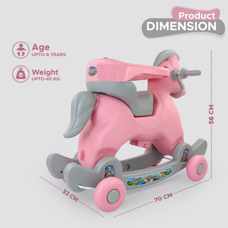 Dash Rocker Marshal 2 in 1 Ride on with Music & Backrest Support Horse Rider