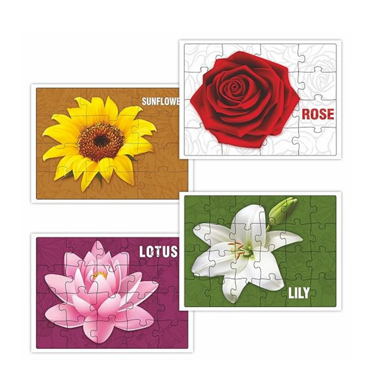 Alyna-Fix N Learn Flowers Jigsaw Puzzle Multicolor Set of 4 - 72 Pieces
