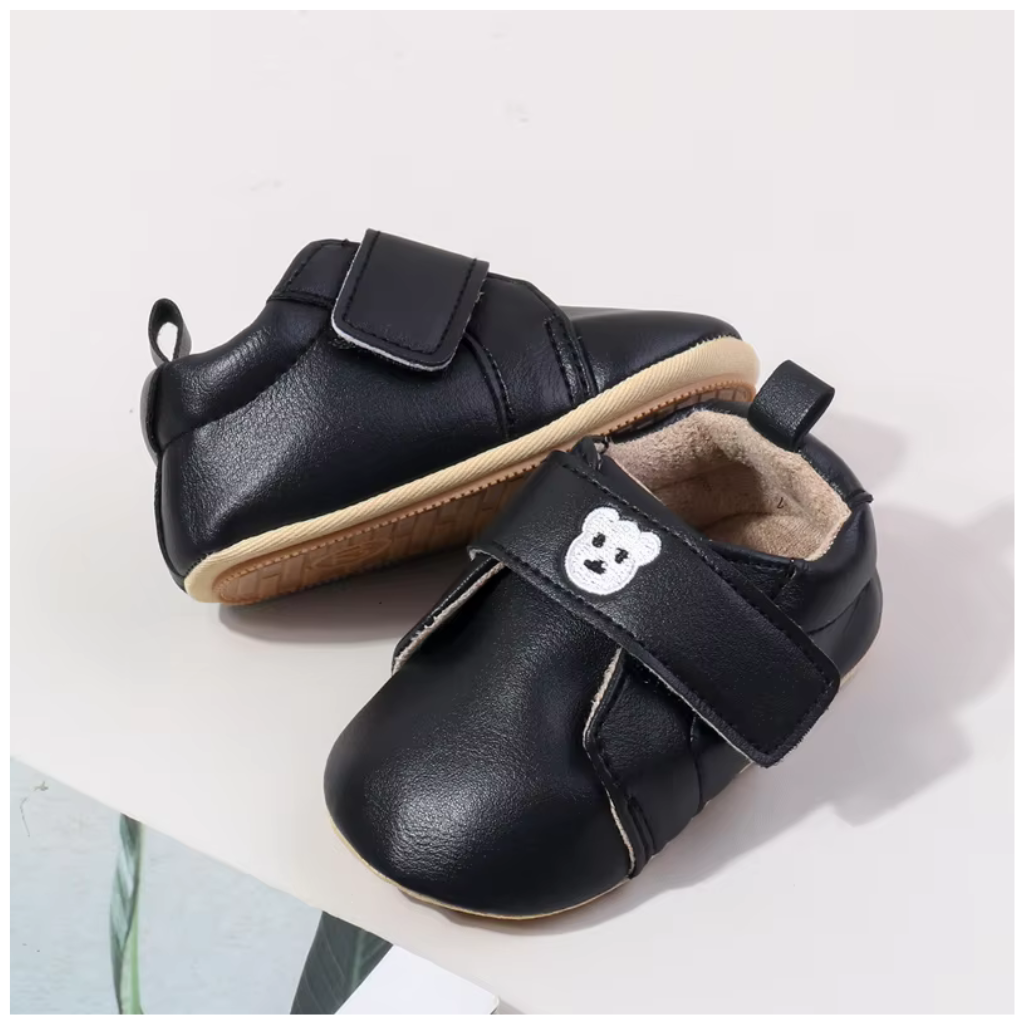 Baby Shoes for Girls and Boys, Anti-Slip Embroidery Bear Toddler Sneakers for First Walkers