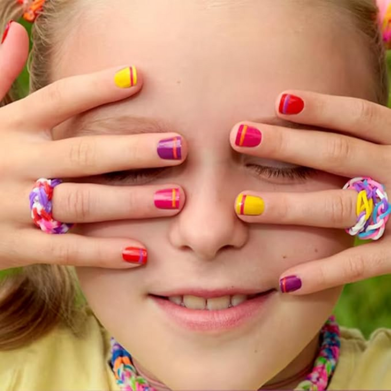 Whimsy - Safe Non-Toxic Water Based Peel Off Nail paint set & Nail Art Kit for Girls